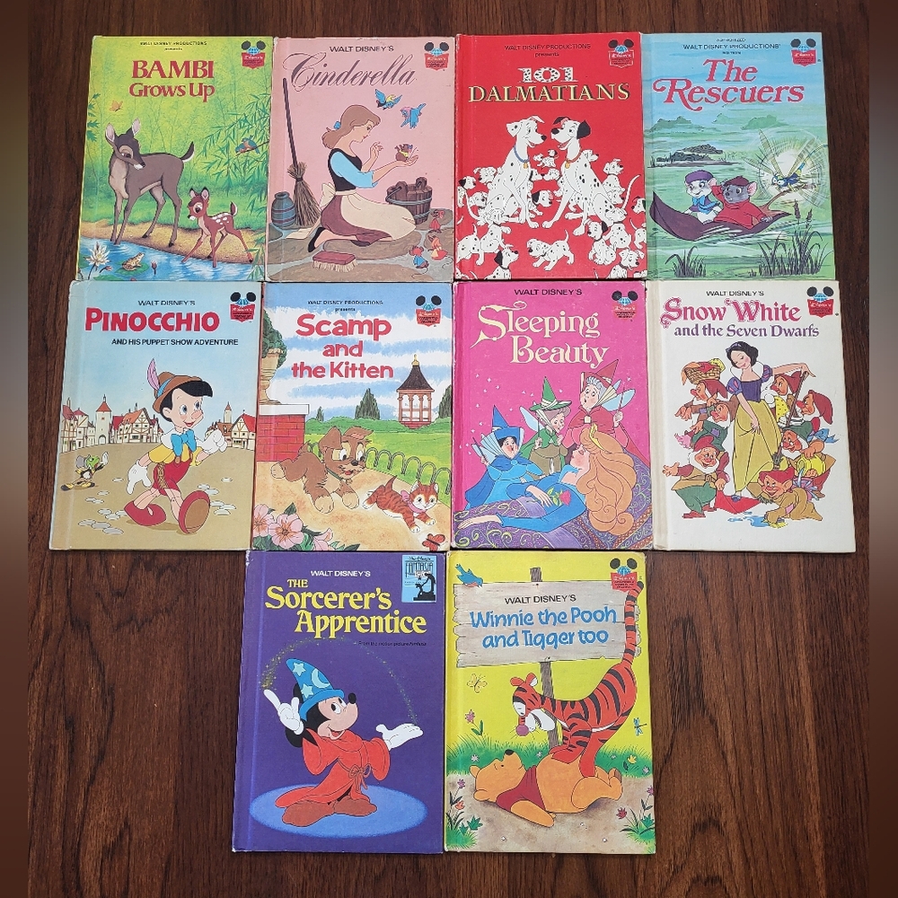 Lot of 10 Vintage Disney's Wonderful World Of Reading Children's Books